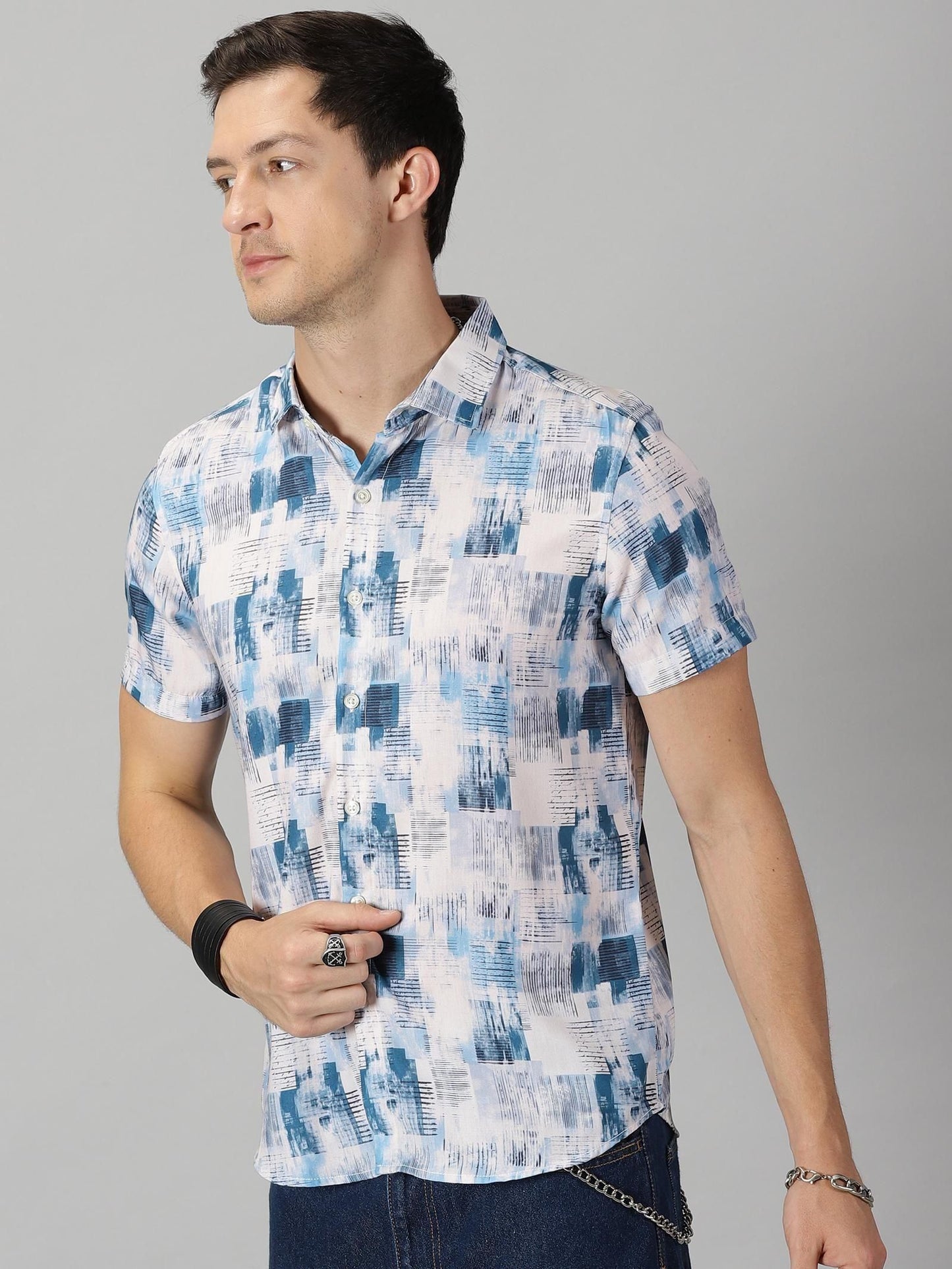 Rayon Printed Half Sleeves  Men's Casual shirt